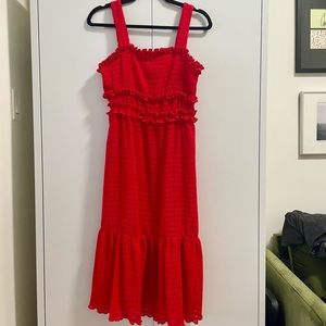 Farrow Red Ruffle Dress - Size Small